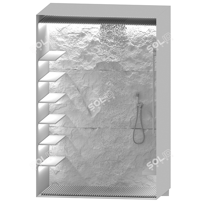 Wood Stone Shower Shelf Liquid 3D model image 4