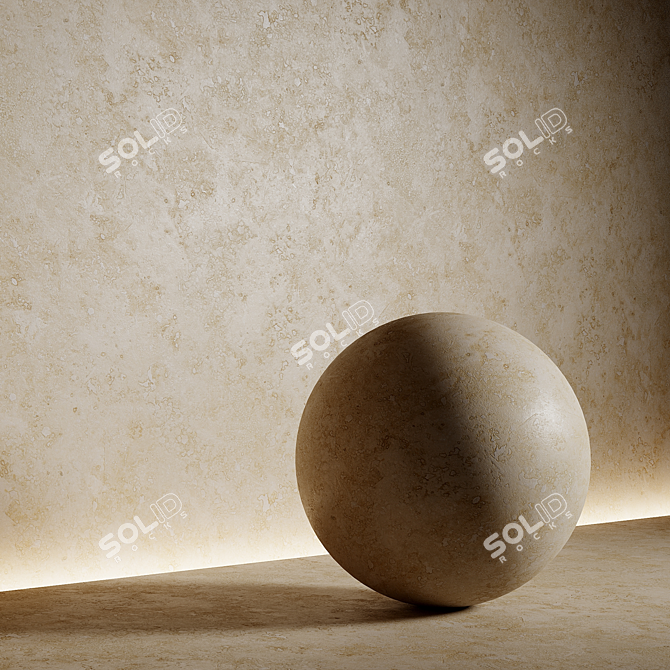 Stone Material Travertine PBR Seamless 3D model image 1