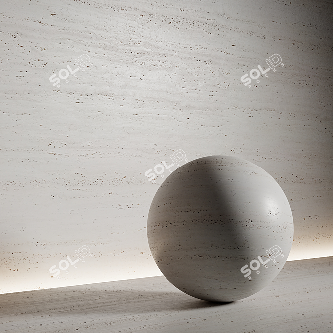 Travertine Stone Seamless Texture 3D model image 1