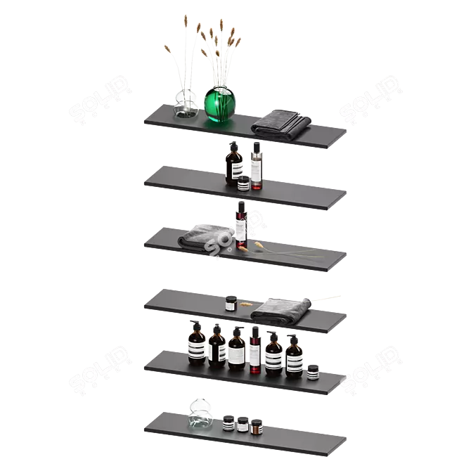 Shower Set with Shelf Stand 3D model image 8