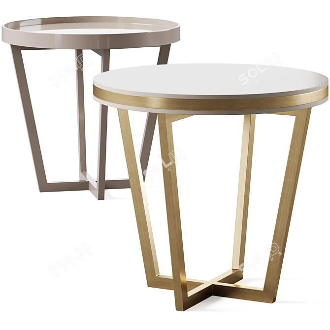 Urban Chic Side Table Pair 3D model image 1