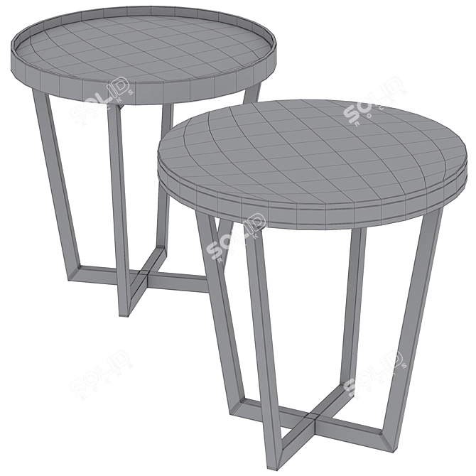 Urban Chic Side Table Pair 3D model image 5