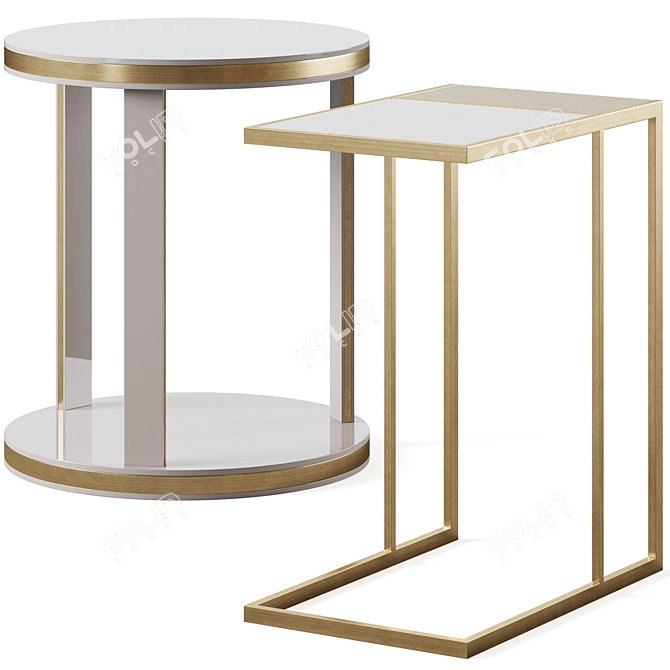 Elegant Frato Side Tables Duo 3D model image 1