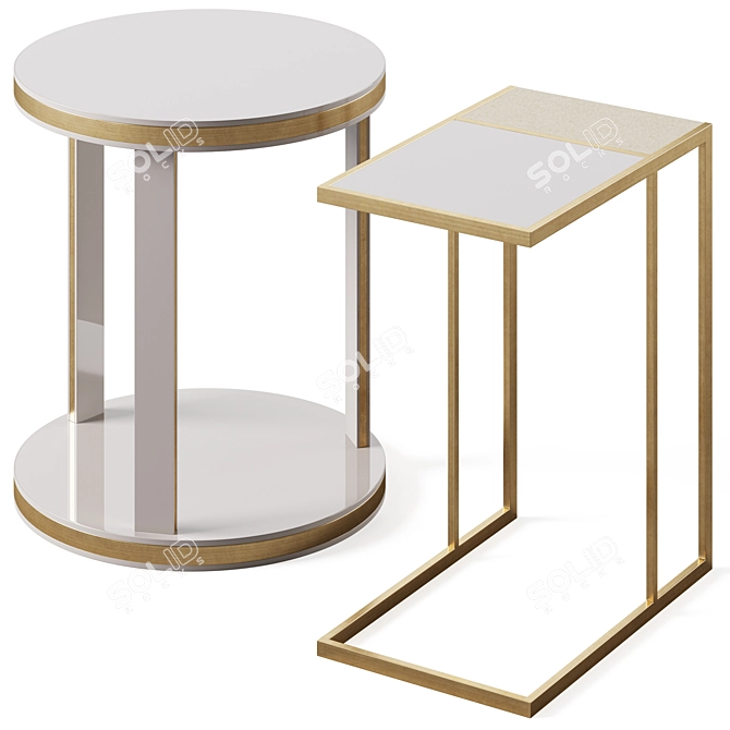 Elegant Frato Side Tables Duo 3D model image 2