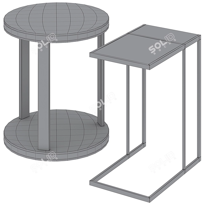 Elegant Frato Side Tables Duo 3D model image 5