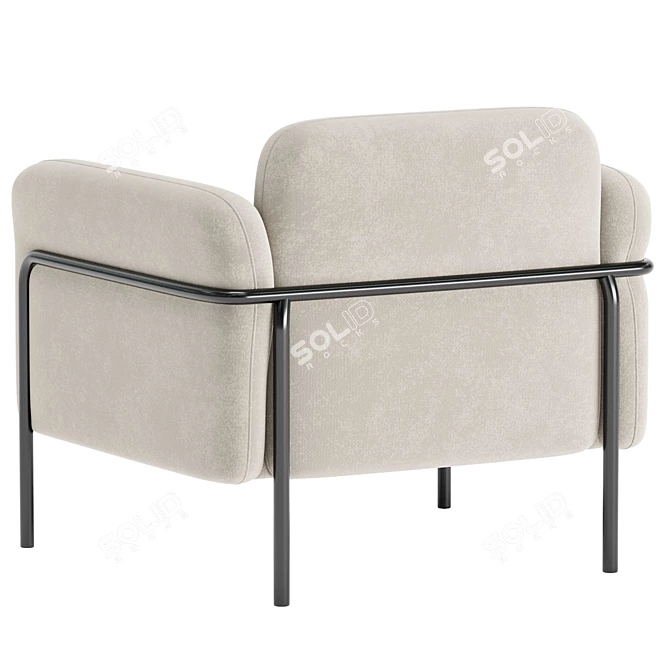 Elegant Velvet Alistair Armchair 3D model image 3