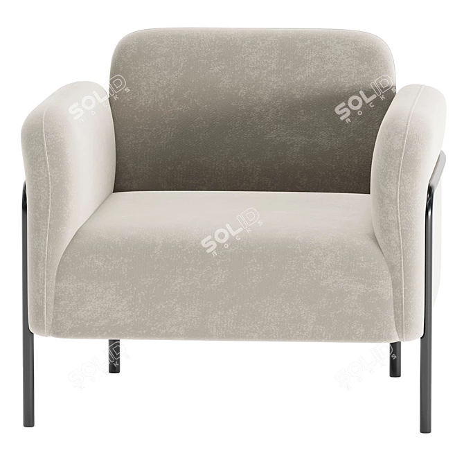 Elegant Velvet Alistair Armchair 3D model image 5