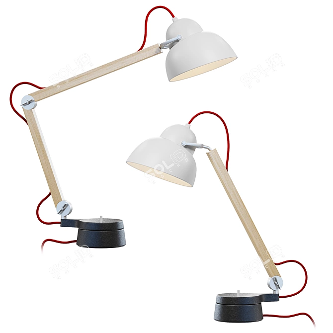 Minimalist Adjustable Table Lamp 3D model image 1