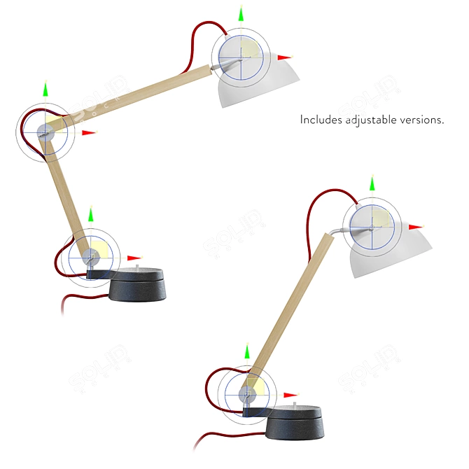 Minimalist Adjustable Table Lamp 3D model image 4