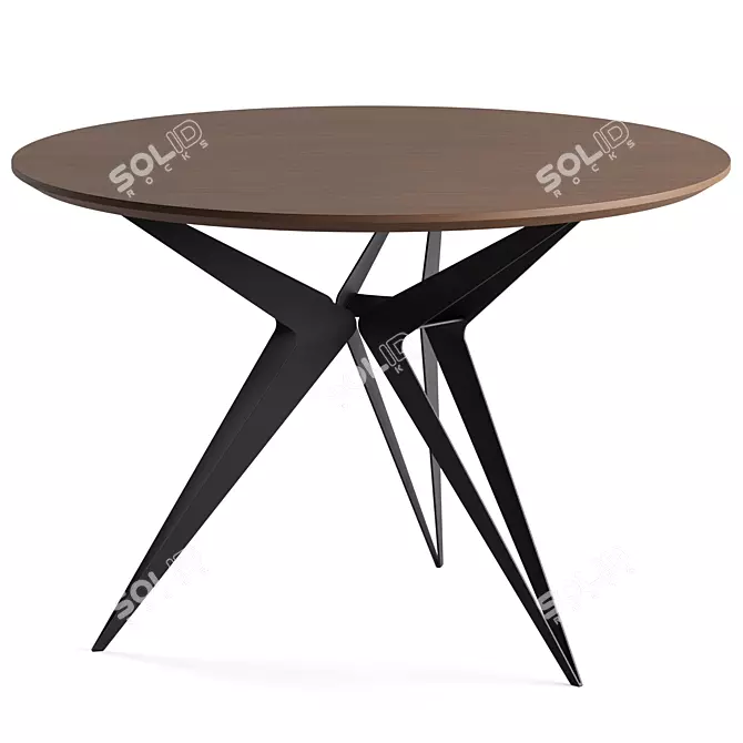 Elegance Coffee Table, Walnut & Black 3D model image 1