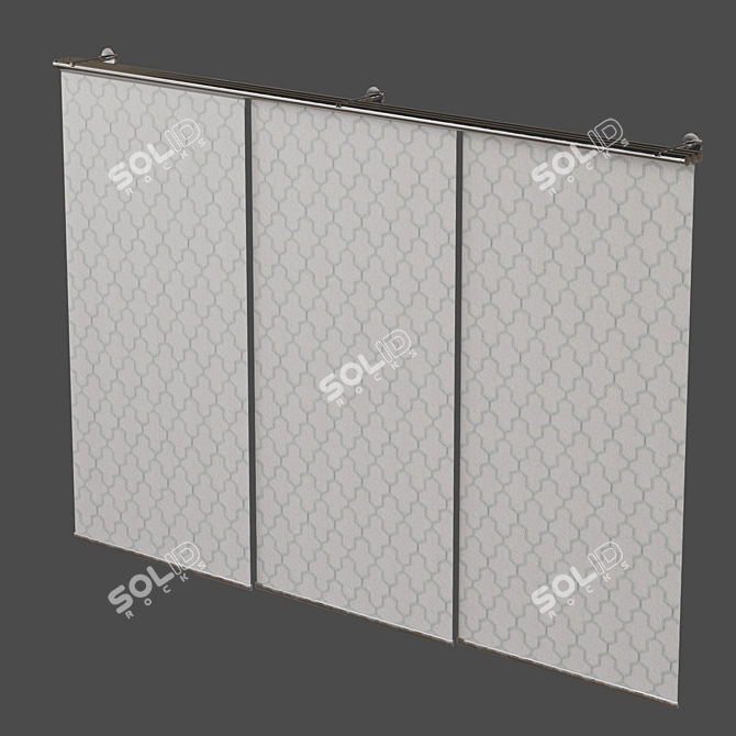 Sliding Roman Blinds Set 3D model image 2