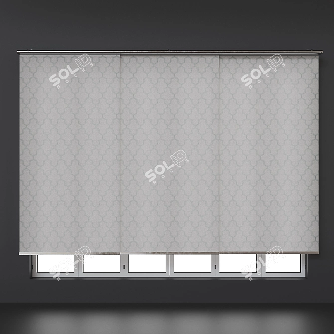 Sliding Roman Blinds Set 3D model image 3