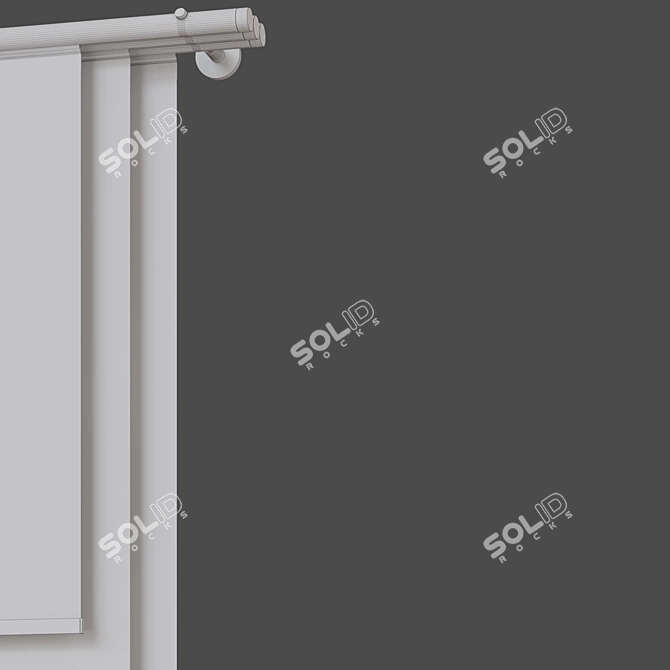 Sliding Roman Blinds Set 3D model image 5