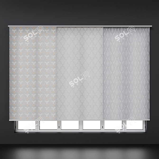 Adjustable Roman Blinds Kit 3D model image 2