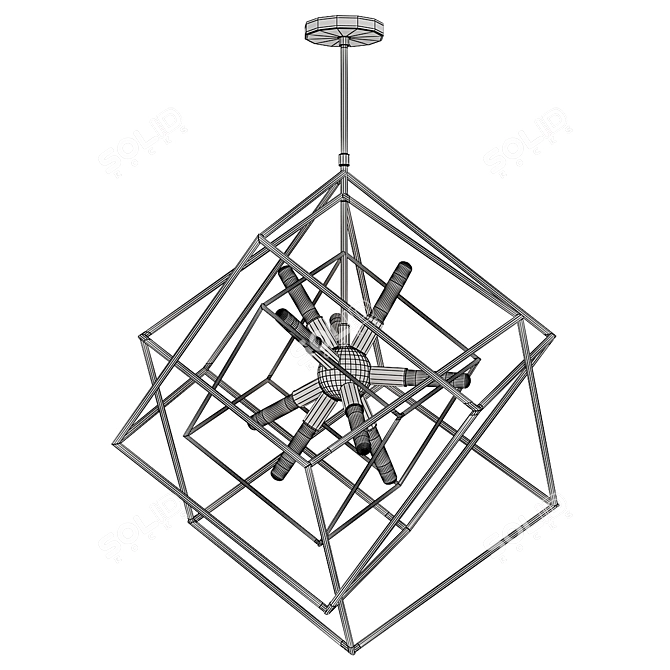Imperium 9-Light Chandelier Black-Gold 3D model image 2