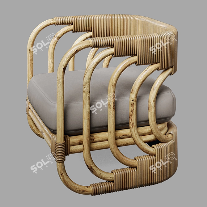 Artteriors Hamza Rattan Lounge Chair 3D model image 2