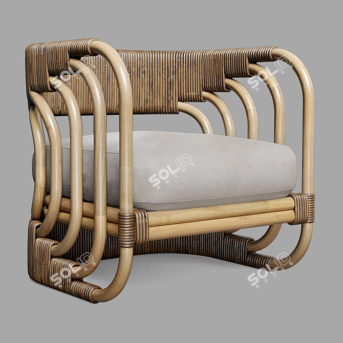 Artteriors Hamza Rattan Lounge Chair 3D model image 3