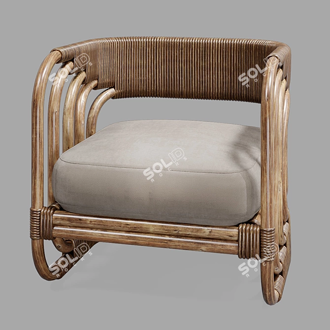 Artteriors Hamza Rattan Lounge Chair 3D model image 5
