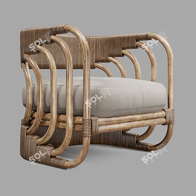 Artteriors Hamza Rattan Lounge Chair 3D model image 6
