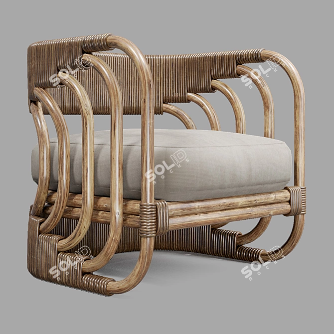 Artteriors Hamza Rattan Lounge Chair 3D model image 7