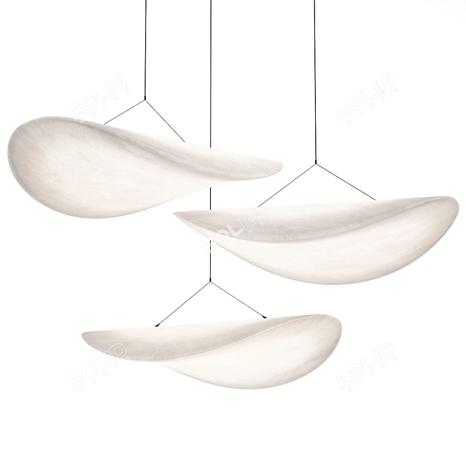 Sleek Tense Pendant Lamp 3D model image 1