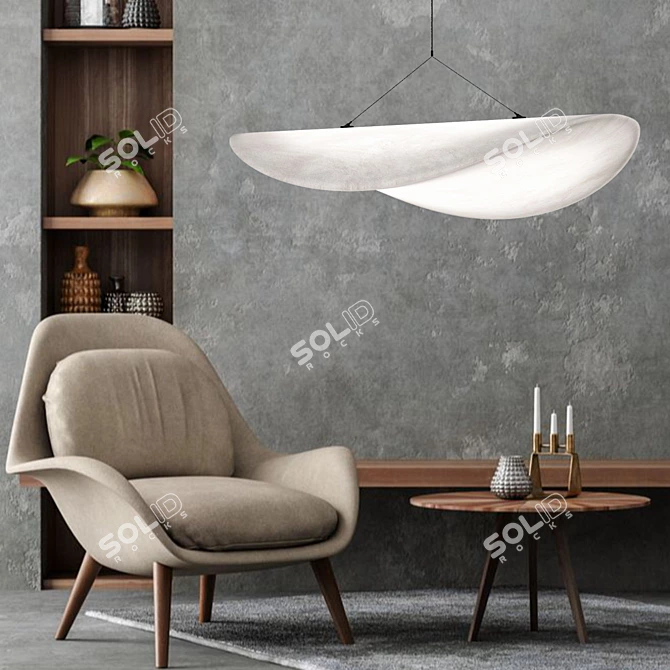 Sleek Tense Pendant Lamp 3D model image 3