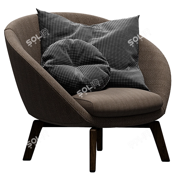 Modern Russell Lounge Minotti Chair 3D model image 1