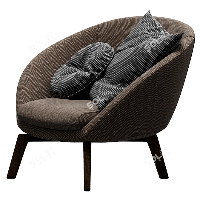 Modern Russell Lounge Minotti Chair 3D model image 2