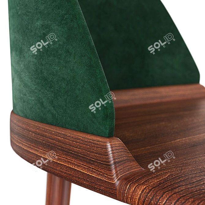 Elegant Green Velvet Writing Desk 3D model image 2