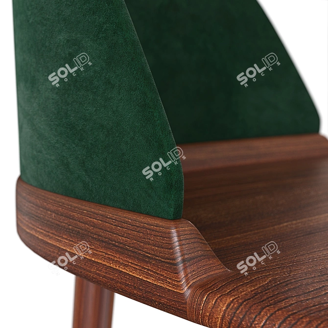 Elegant Green Velvet Writing Desk 3D model image 5