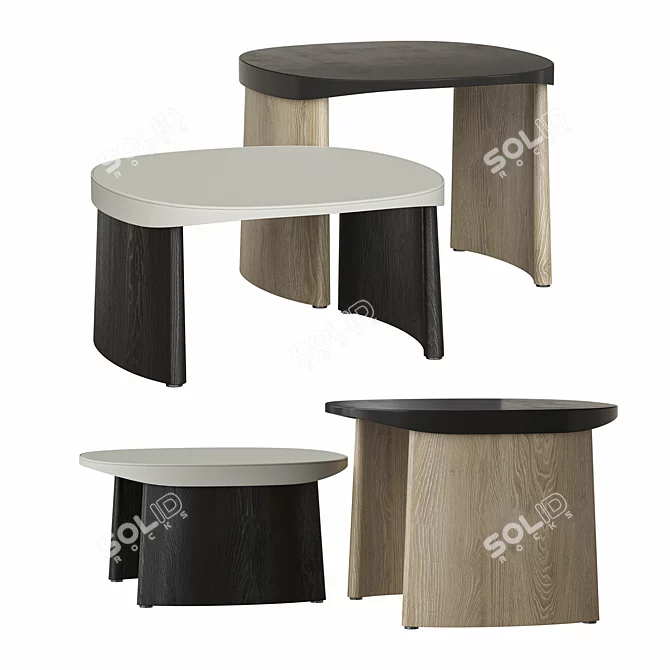 Sleek Cleo Coffee Table Collection 3D model image 1