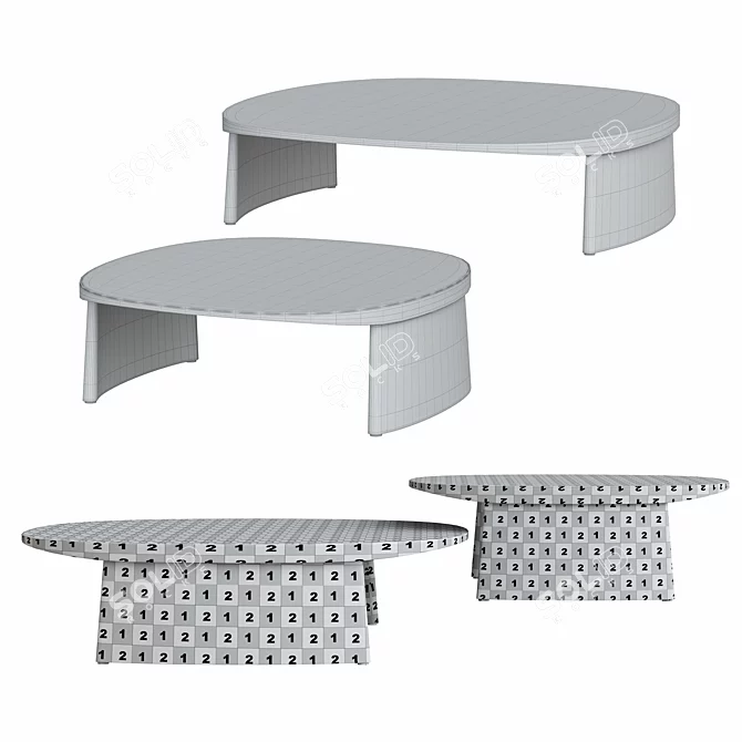 Sleek Cleo Coffee Table Collection 3D model image 4