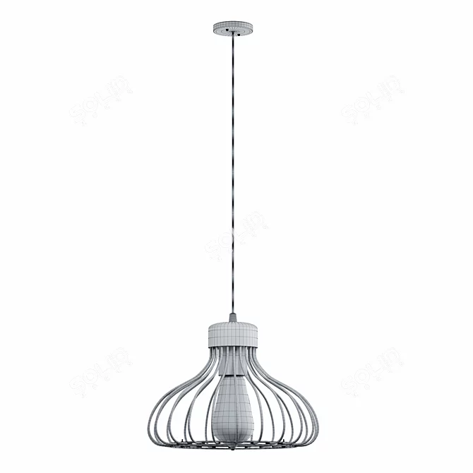 Nordic Retro Loft Pendant Light 3D model image 3