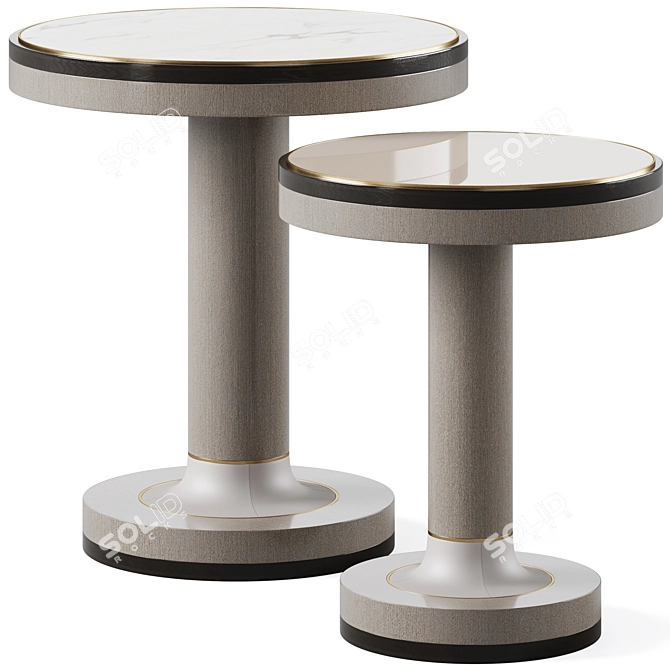 Modern CALGARY Side Table Set 3D model image 1