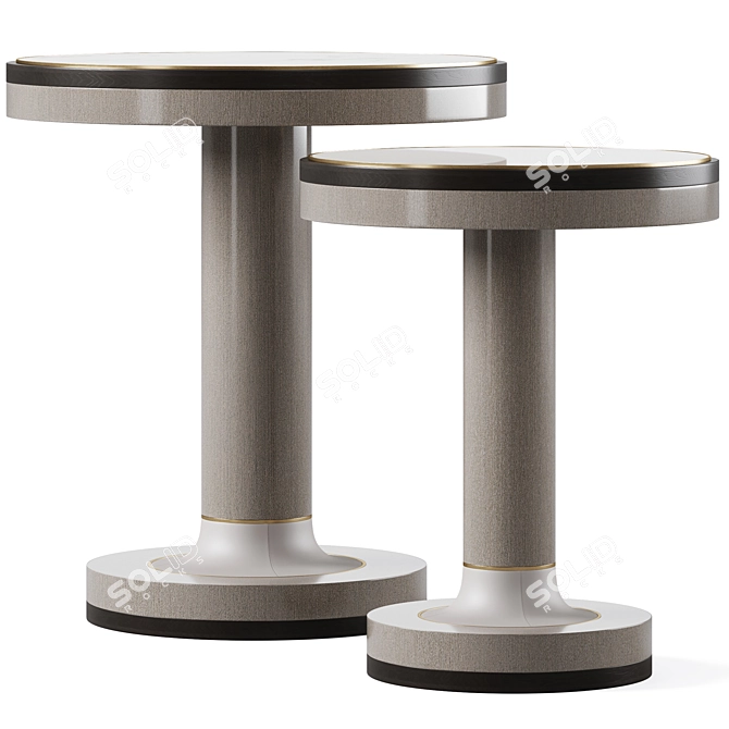 Modern CALGARY Side Table Set 3D model image 2