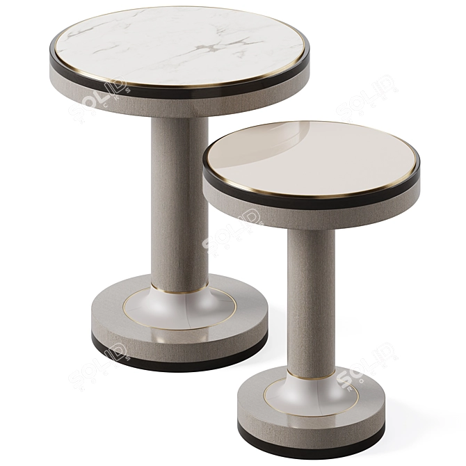 Modern CALGARY Side Table Set 3D model image 4