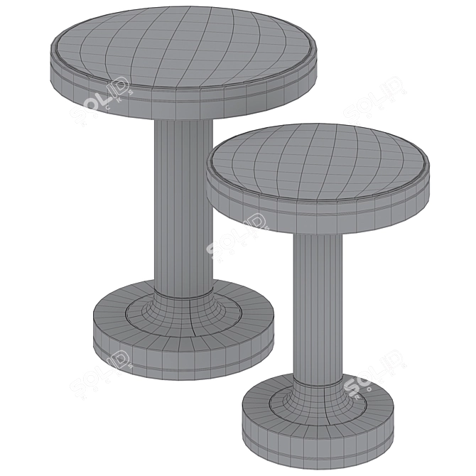 Modern CALGARY Side Table Set 3D model image 5