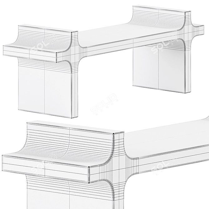 BAXTER DHARMA Garden Bench 3D model image 2