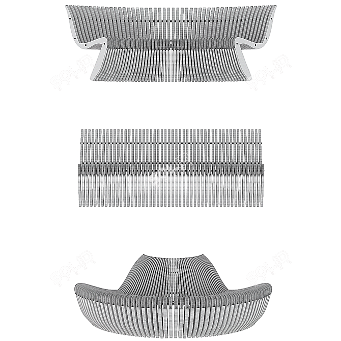 Transformable 3D Benches Collection 3D model image 2