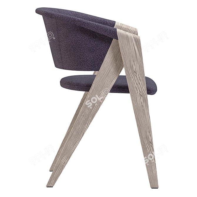 Designer Walnut Spin Armchair 3D model image 5