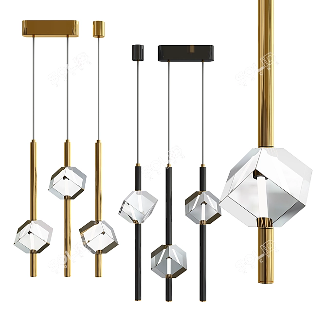 Elegant PARDIS DUO Chandelier 3D model image 1