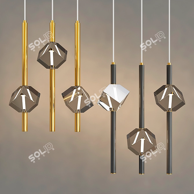 Elegant PARDIS DUO Chandelier 3D model image 2