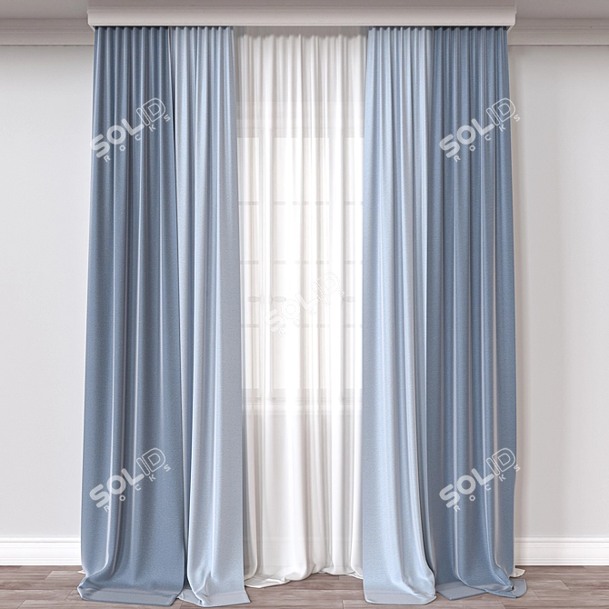 Versatile 3D Curtain Design 3D model image 1