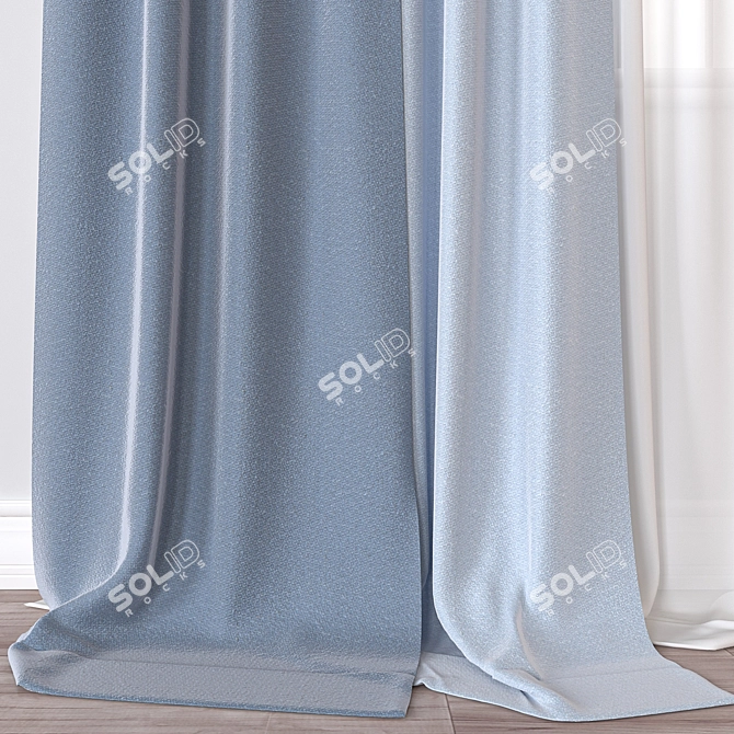 Versatile 3D Curtain Design 3D model image 2