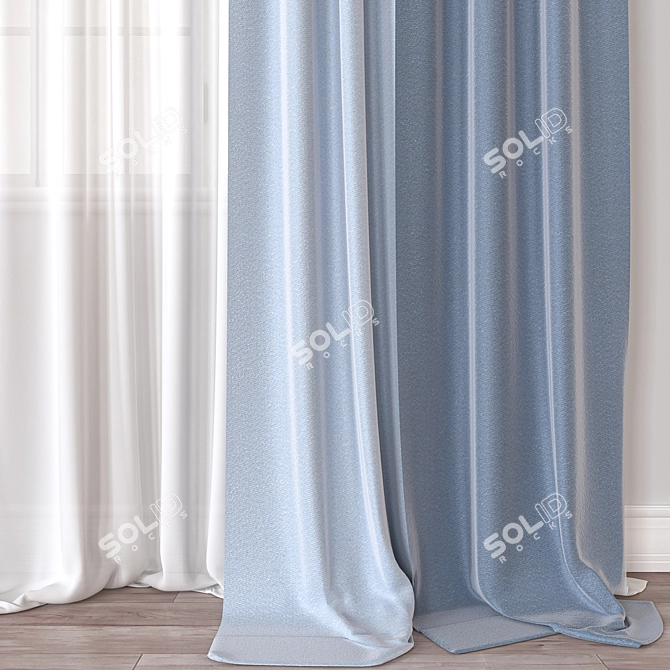 Versatile 3D Curtain Design 3D model image 3