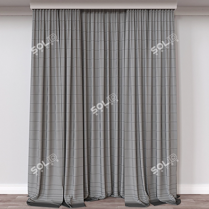 Versatile 3D Curtain Design 3D model image 4