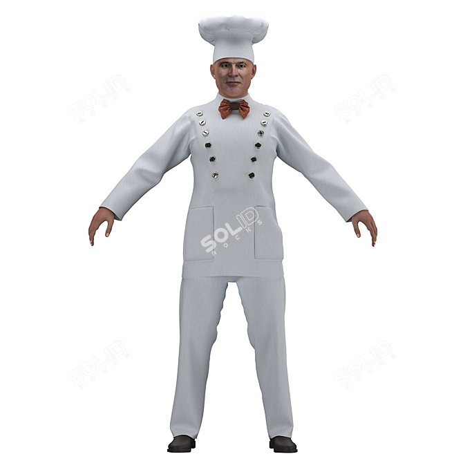 Chef Character Model - PBR_TEXTURES 3D model image 2