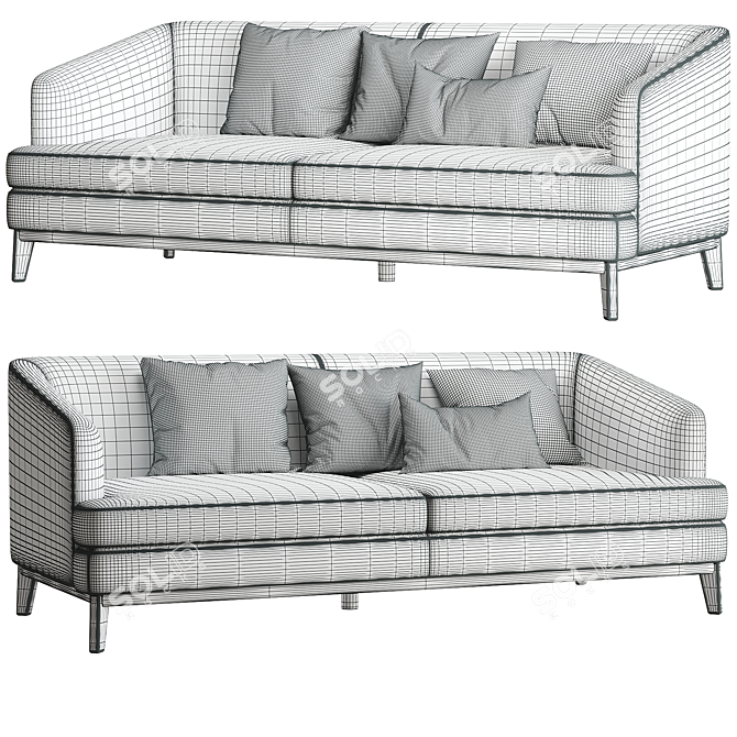 Monterey Modern Sofa Design 3D model image 4