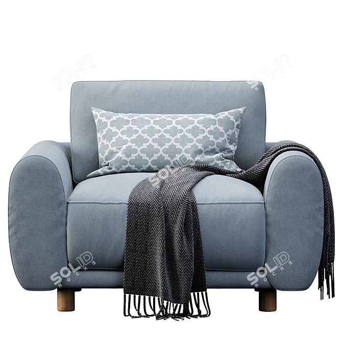 Sleek Modern Sofa Furniture Product 3D model image 2