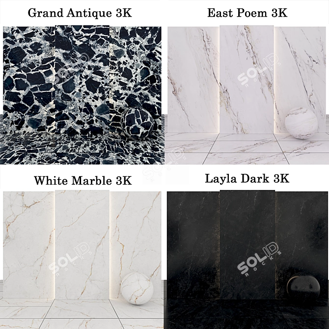 Luxury Marble Texture Collection 3D model image 2